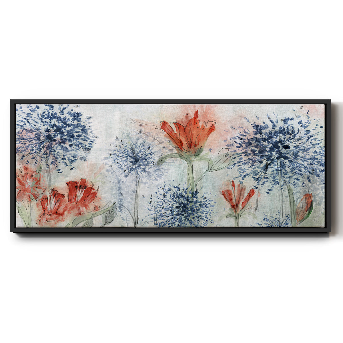 Tiger Lily Field - Floater Framed Canvas Print