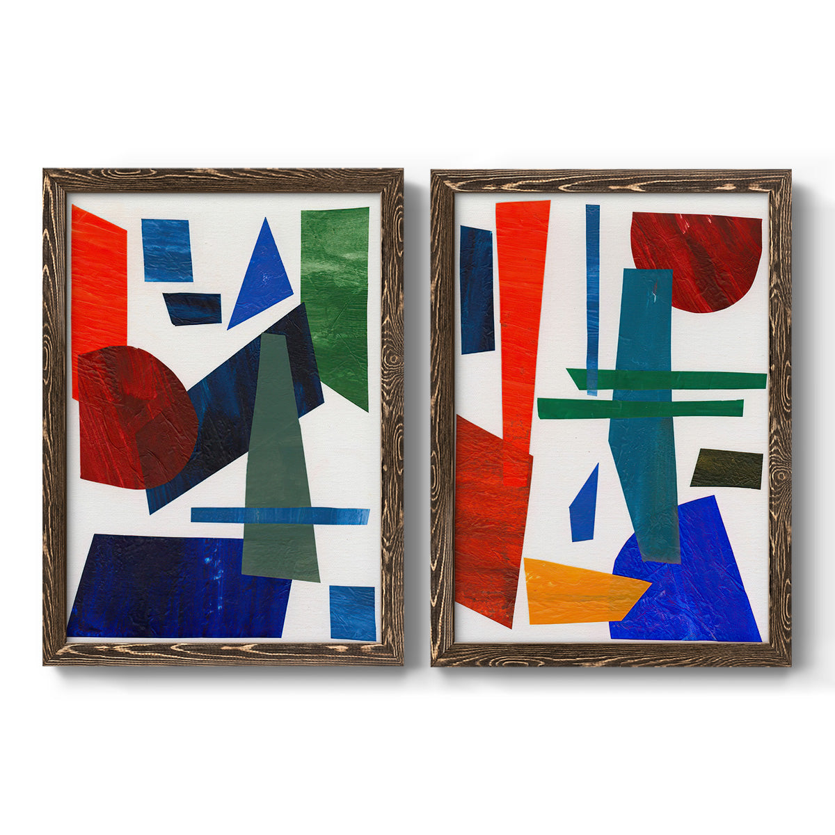 Colorful Shapes III - Premium Framed Canvas 2 Piece Set - Ready to Hang