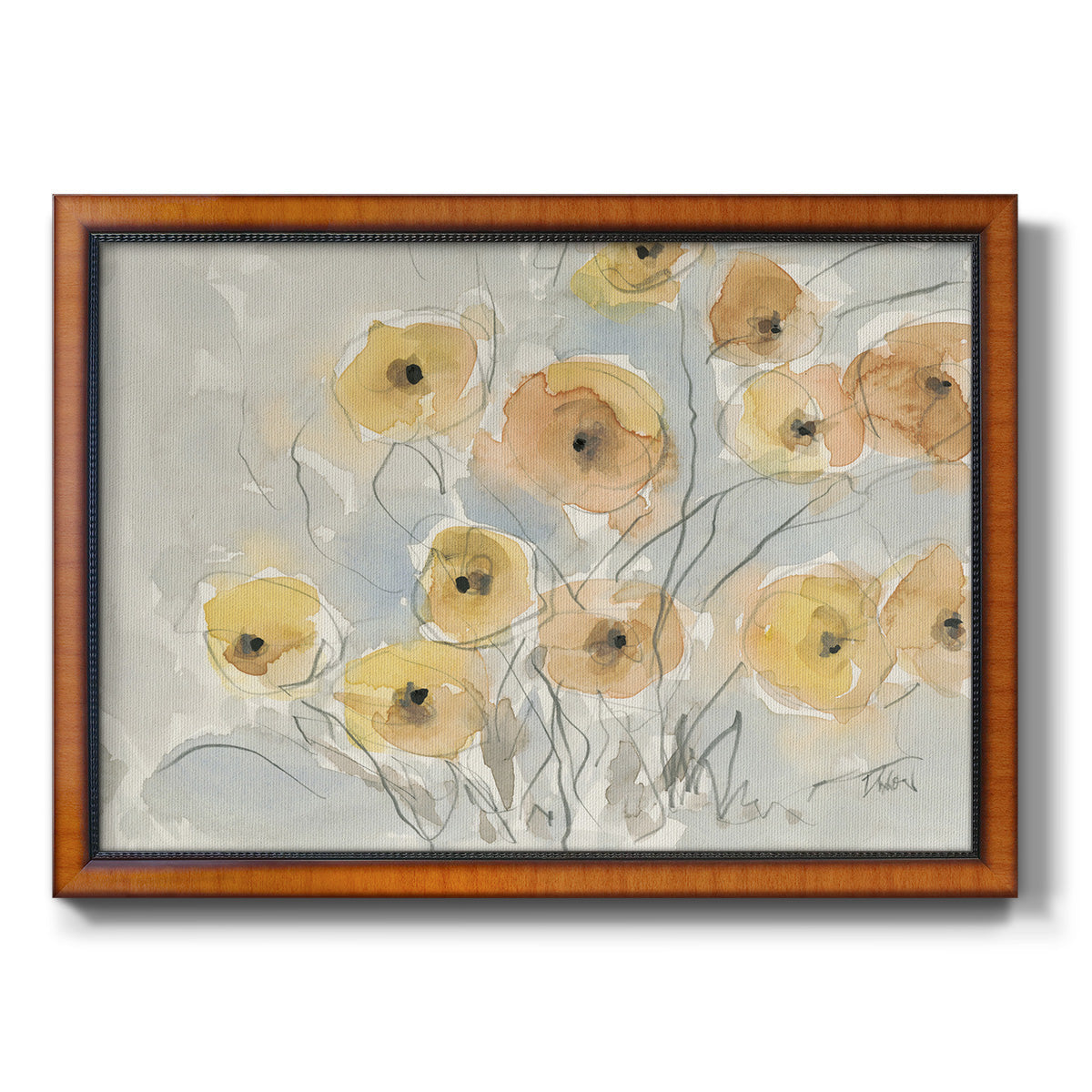 Sunset Poppies I Premium Framed Canvas- Ready to Hang