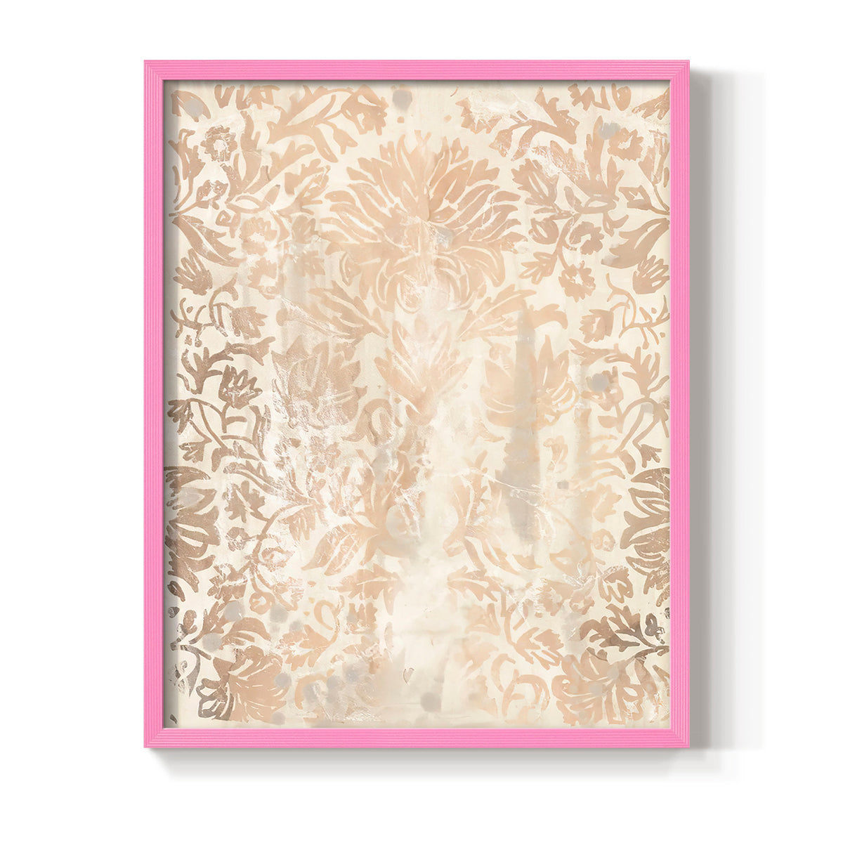 Walnut Damask IV - Restickable Framed Art Print