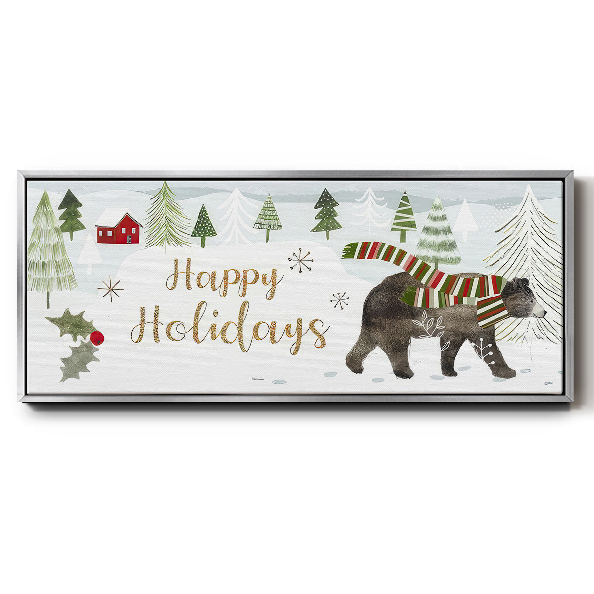 Woodland Christmas Collection D - Floater Framed Canvas Print