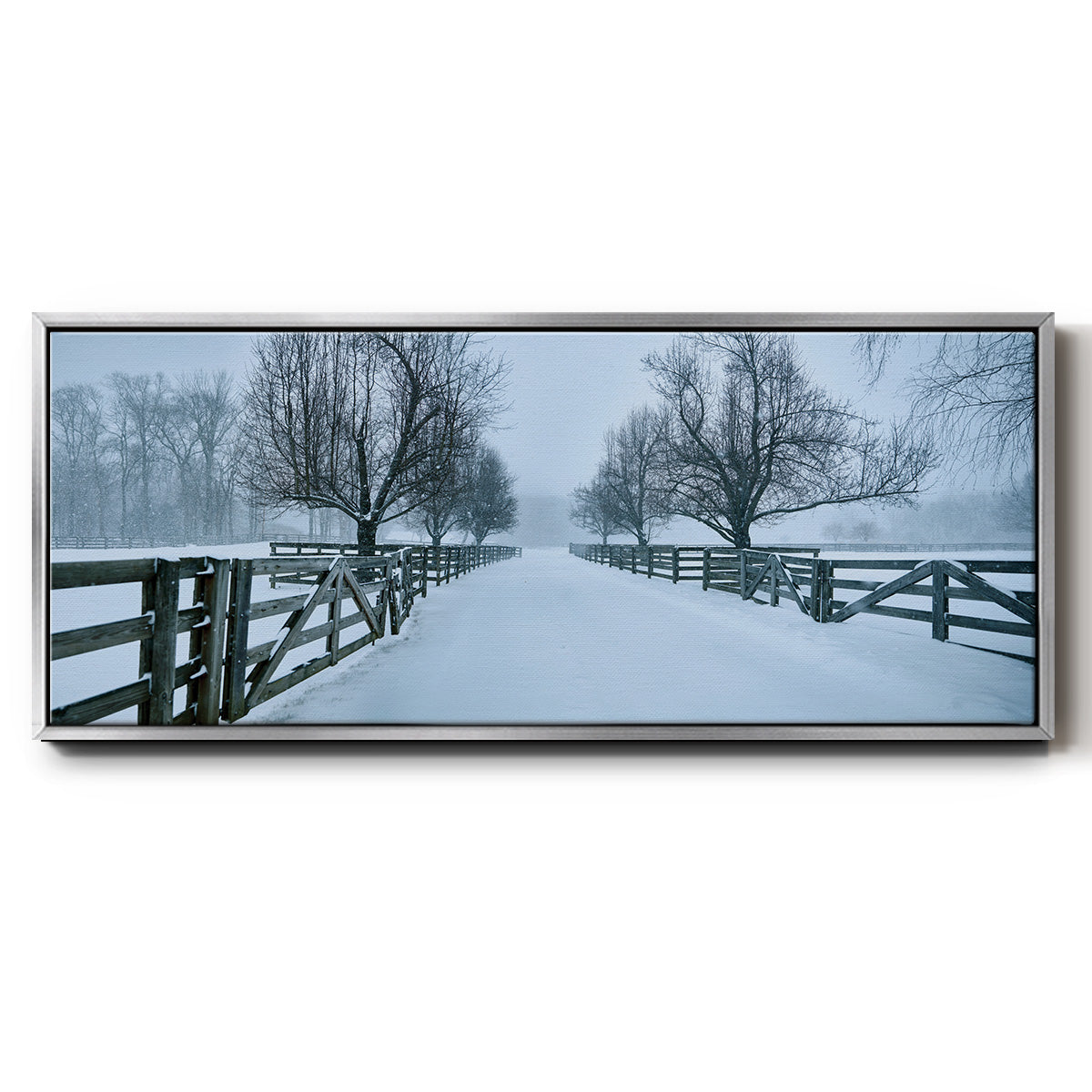 Snowy Road II - Floater Framed Canvas Print
