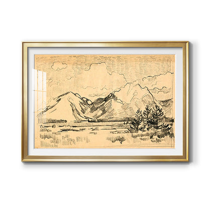 Hatched Horizon II Premium Framed Print - Ready to Hang