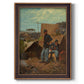 American genre scene of domestic life by Winslow Homer printed on canvas in an ornate bronzed mahogany wood frame with a vertical orientation.