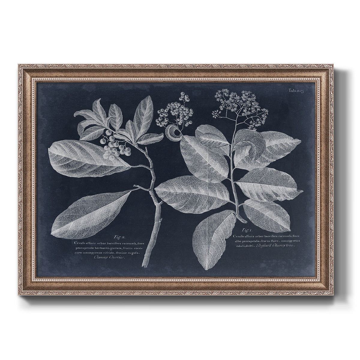 Foliage on Navy IV Premium Framed Canvas- Ready to Hang