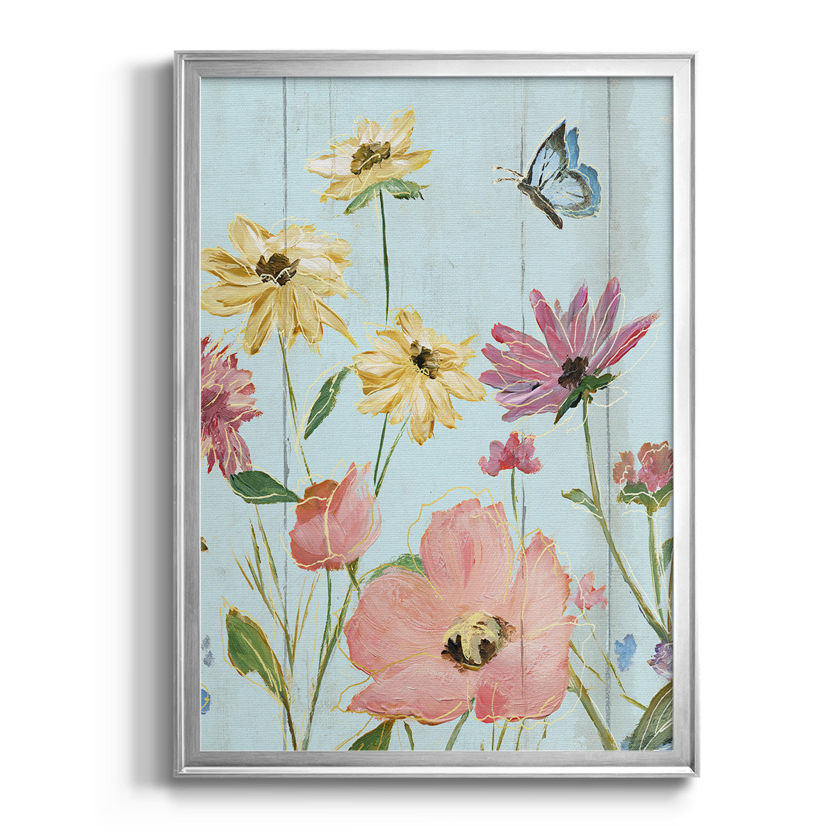 Wildflower Flutter II - Modern Framed Canvas Print