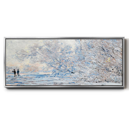 The Hoarfrost at Giverny, 1885 - Floater Framed Canvas Print