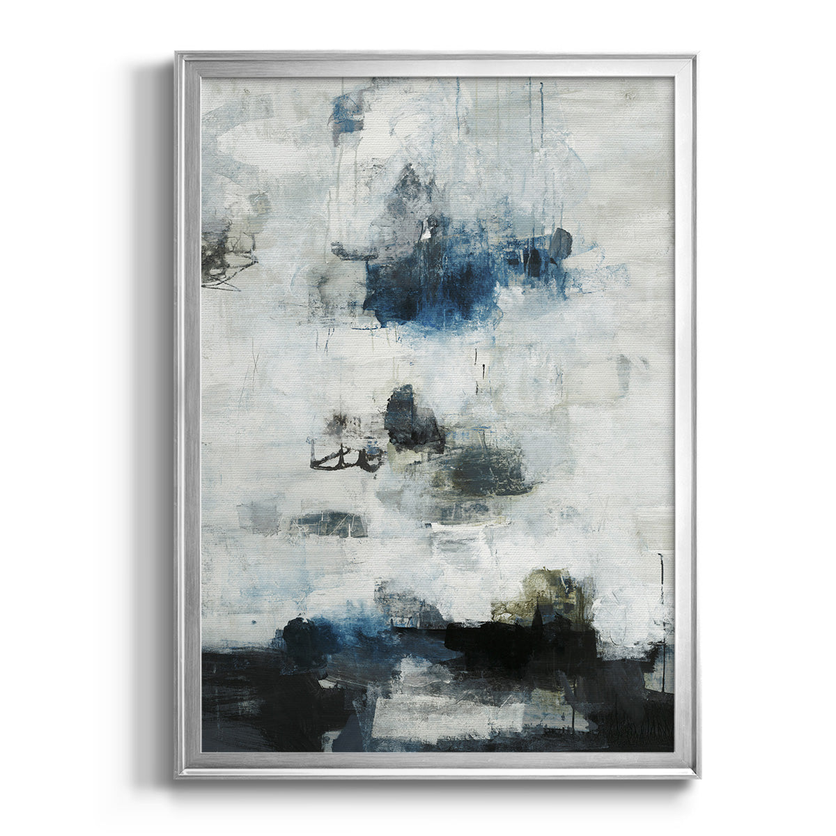 Black & Blue - Modern Framed Canvas Print