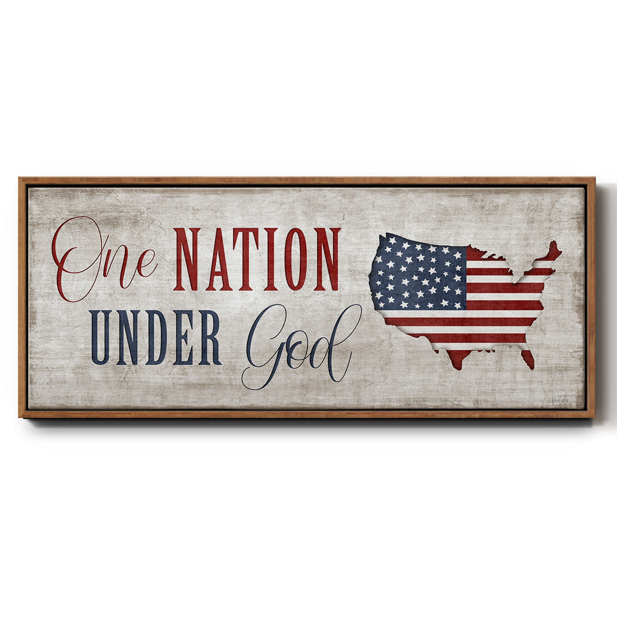 One Nation Under God - Floater Framed Canvas Print