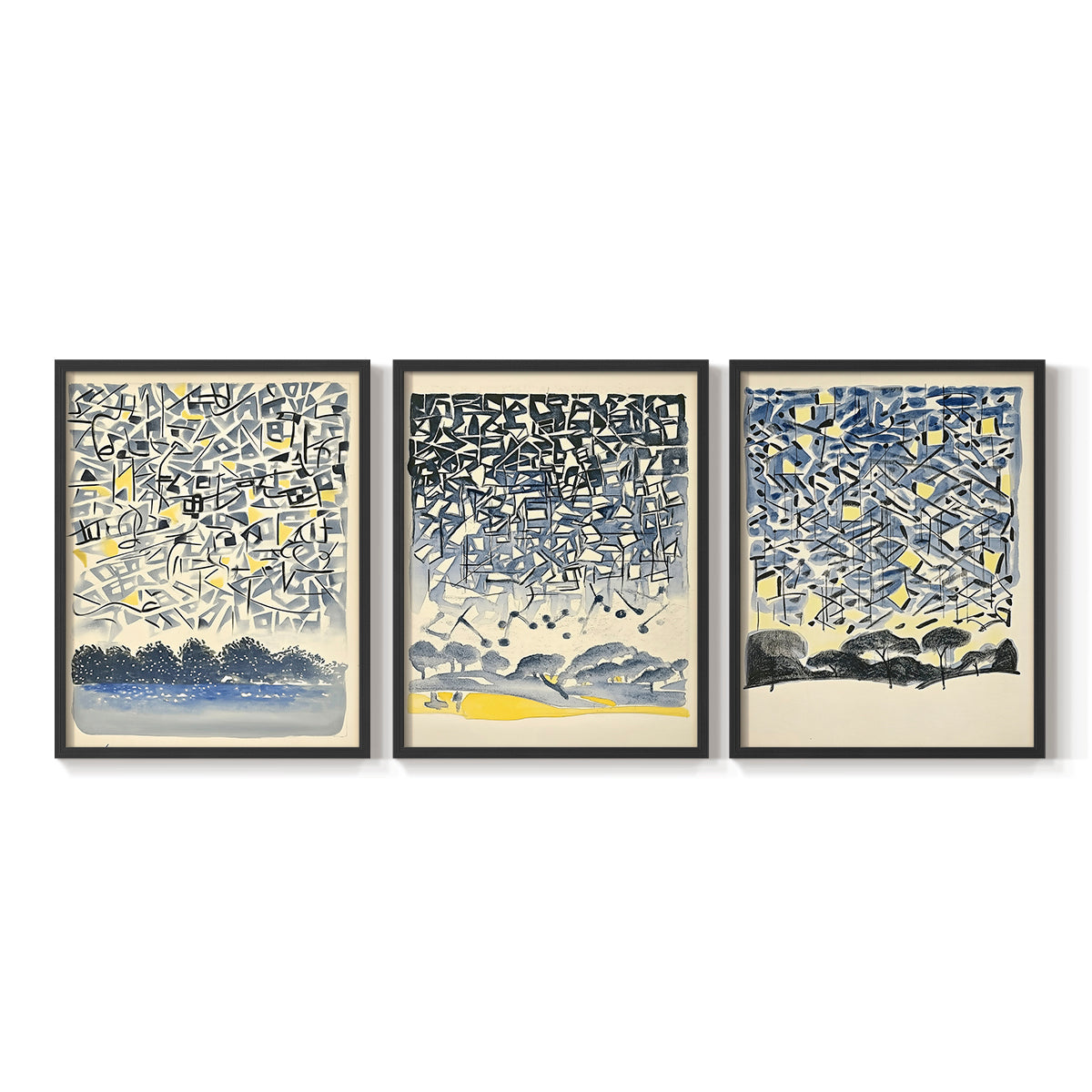 Abstract Series CXCII - Restickable Framed Art Set