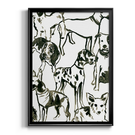 Canine Collage II - Modern Framed Canvas Print
