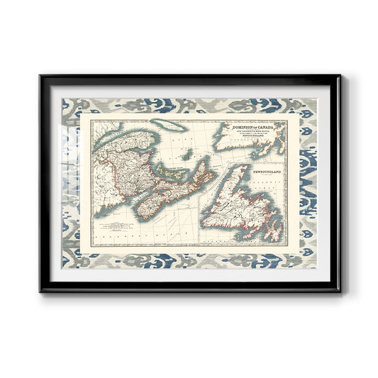 Bordered Map of Canada - Modern Framed Art Print