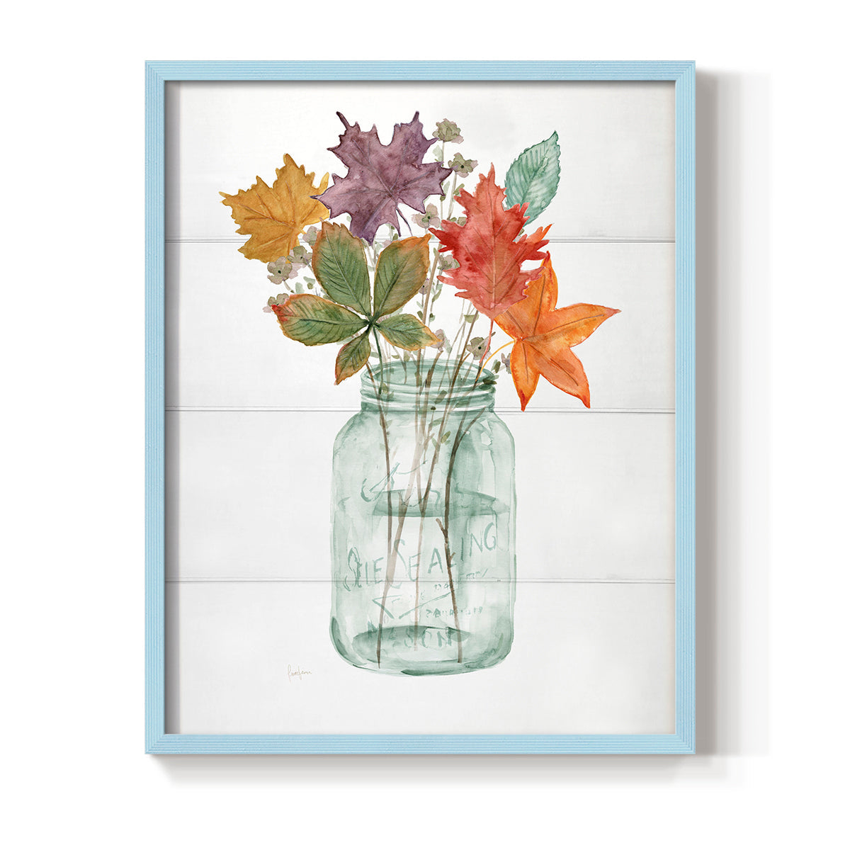 Harvest Home Leaves I - Restickable Framed Art Print