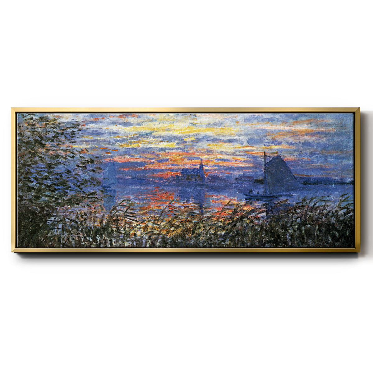 Sunset on the Seine - Floater Framed Canvas Print