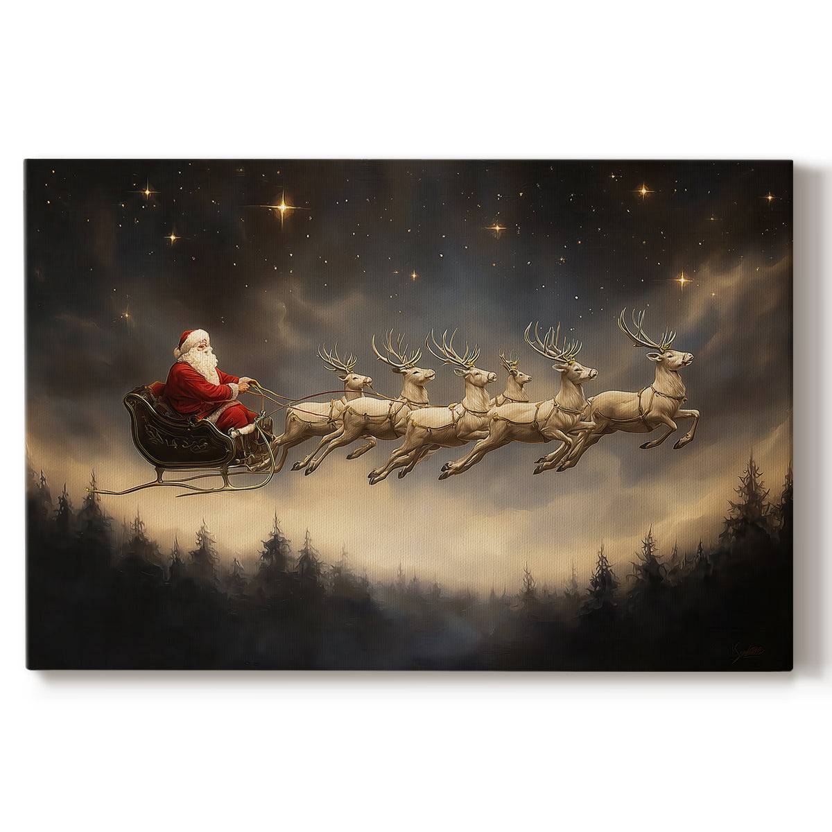 Warm Lantern Carols at Midnight - Canvas Art Print