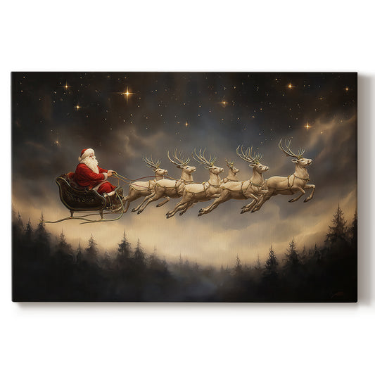 Warm Lantern Carols at Midnight - Canvas Art Print