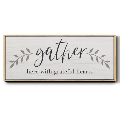 Grateful Hearts Botanical - Floater Framed Canvas Print