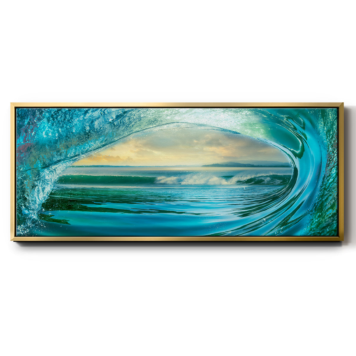 Big Wave - Floater Framed Canvas Print