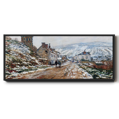 The Road in Vétheuil in Winter, 1879 - Floater Framed Canvas Print