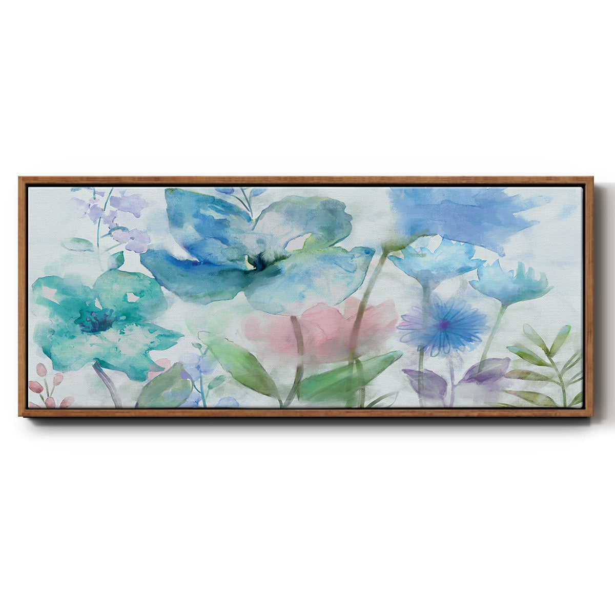 Mingled Blues - Floater Framed Canvas Print