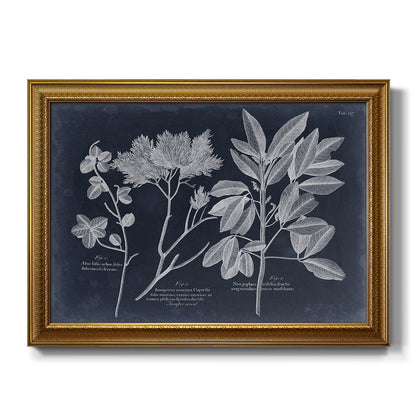 Foliage on Navy VI Premium Framed Canvas- Ready to Hang