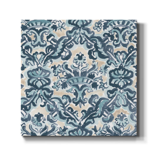 Blue & Khaki Motif II - Canvas Art Print