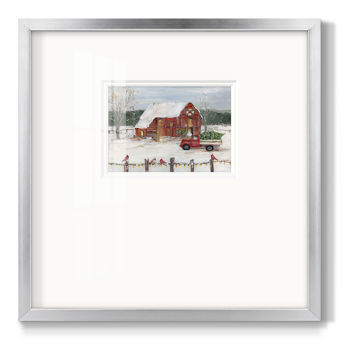 Christmas Farmyard - Double Matboard Framed Print