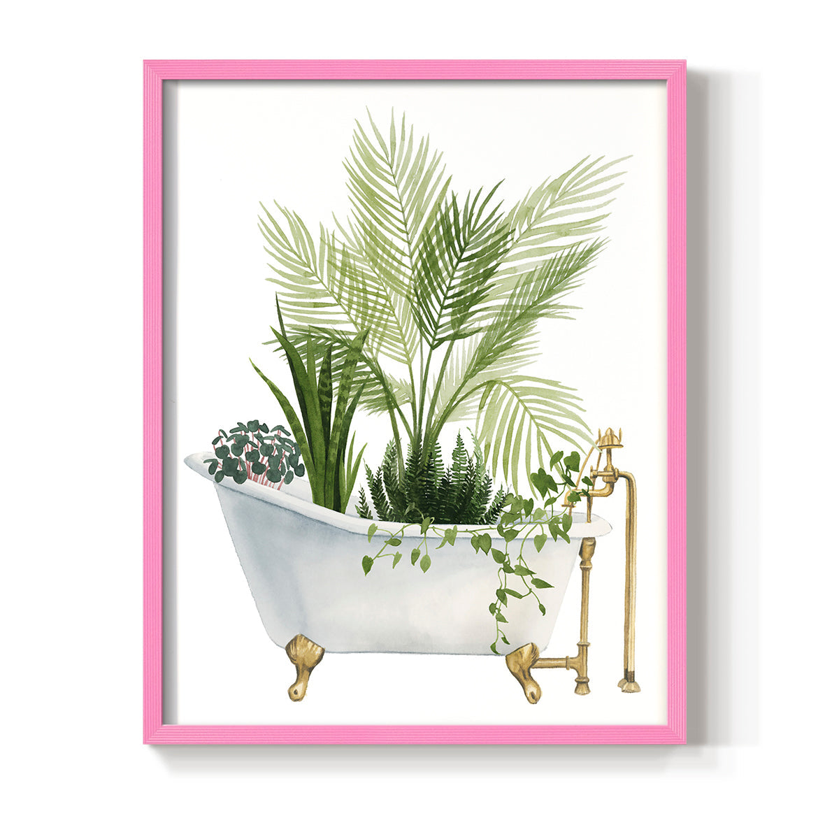Plant Bath I - Restickable Framed Art Print