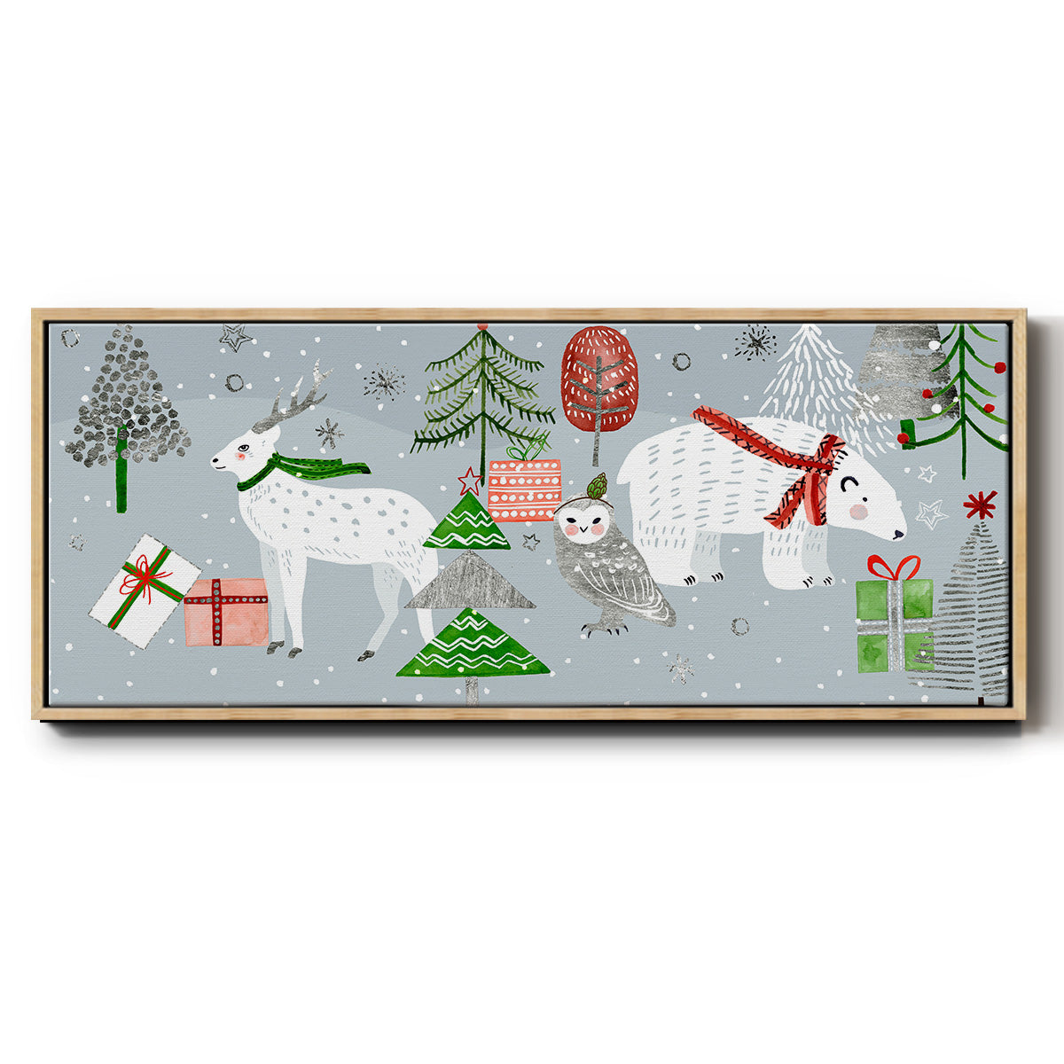 Stars & Snowflakes Collection D - Floater Framed Canvas Print