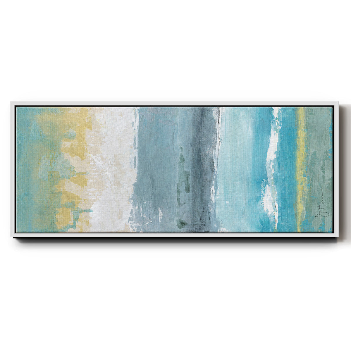 Beach Walk I - Floater Framed Canvas Print