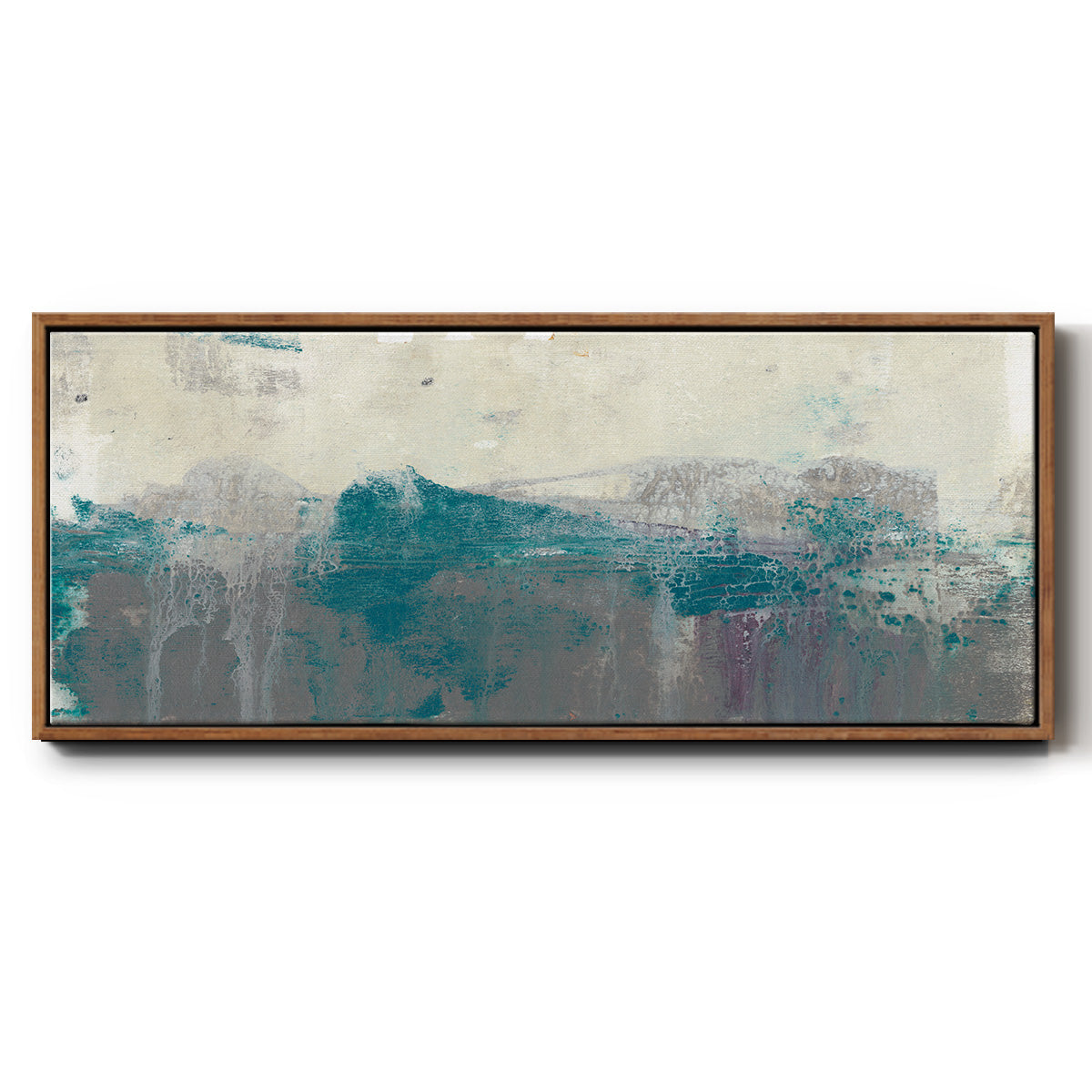 Teal Range II - Floater Framed Canvas Print