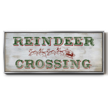 Reindeer Crossing - Floater Framed Canvas Print