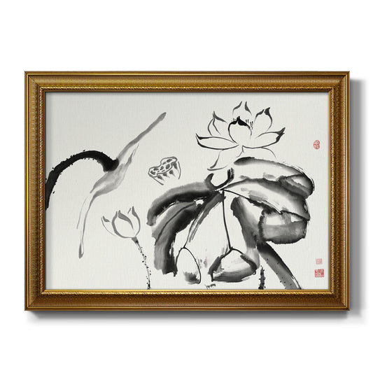 Lotus Study III Premium Framed Canvas- Ready to Hang