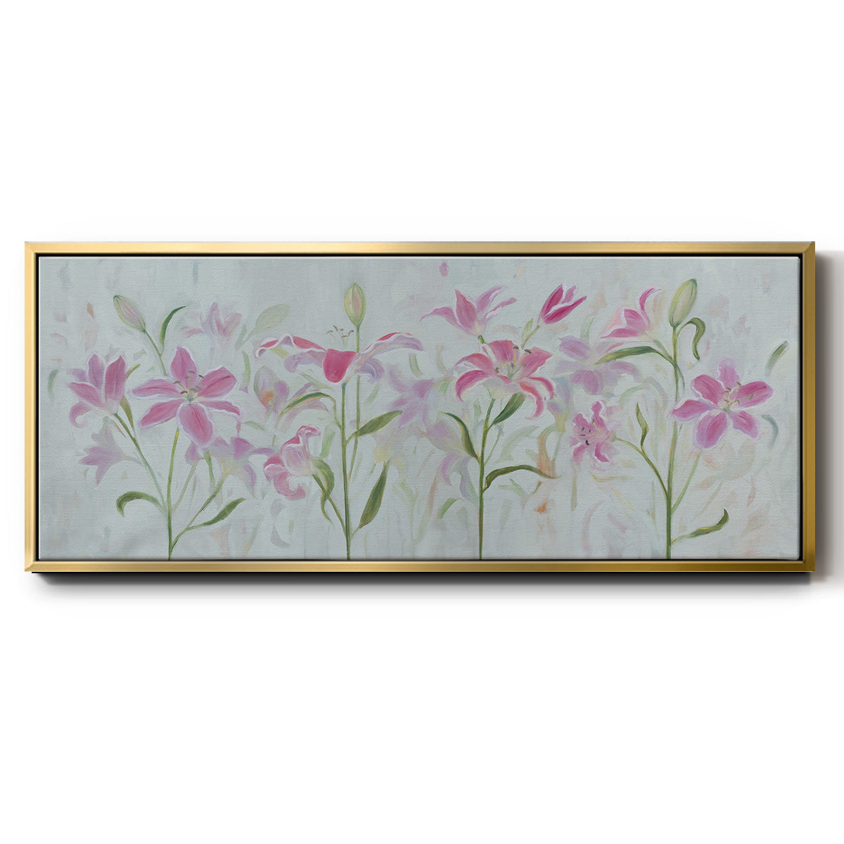Dancing Pink Trio III - Floater Framed Canvas Print