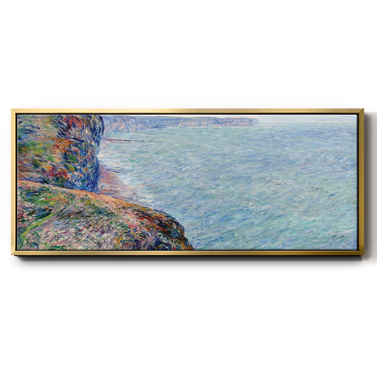 The Sea Seen from the Cliffs of Fecamp, 1881 - Floater Framed Canvas Print