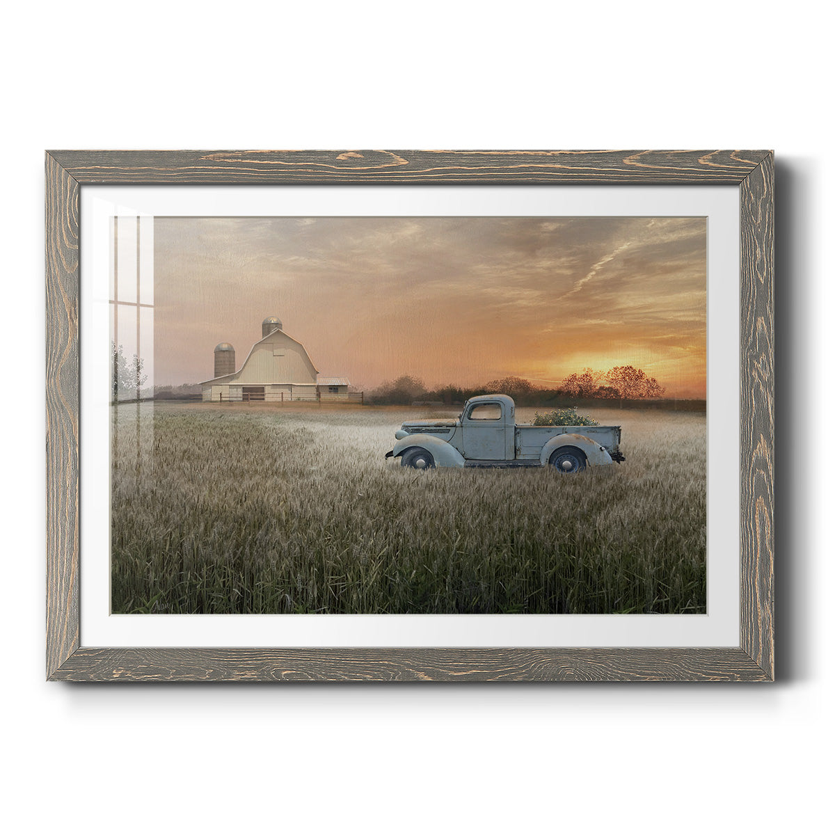 Evening Farm - Barnwood Framed Art Print
