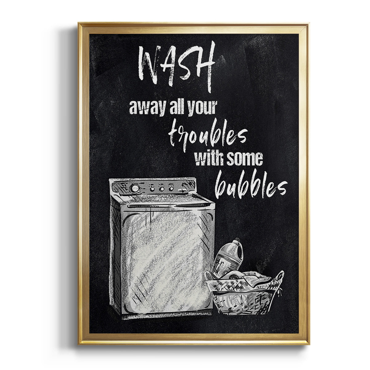 Wash Away Your Troubles - Modern Framed Canvas Print