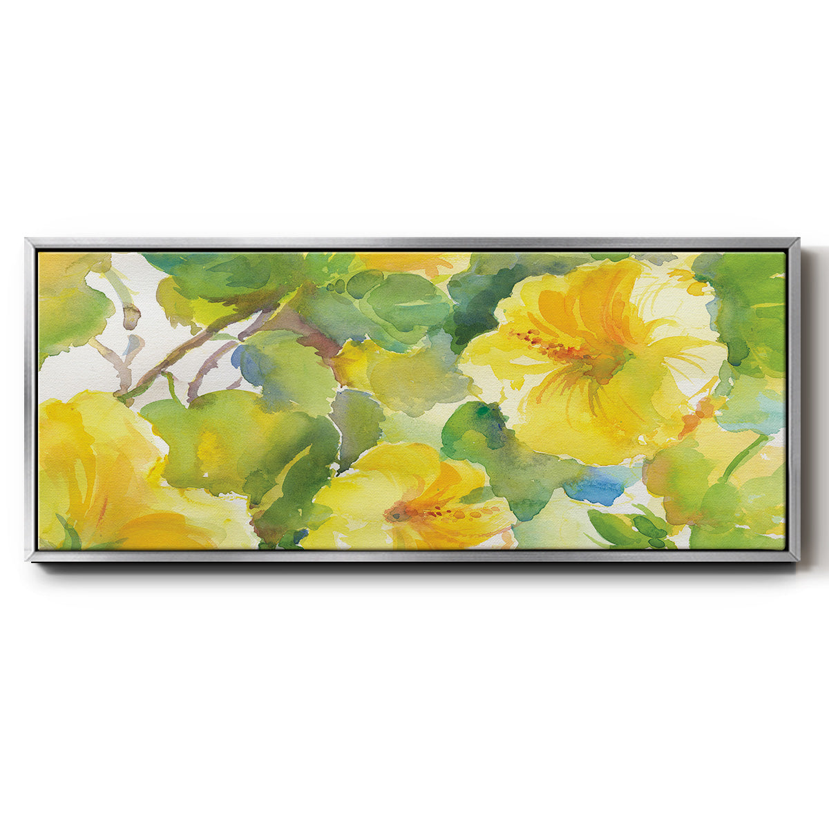 Citrus Hibiscus II - Floater Framed Canvas Print