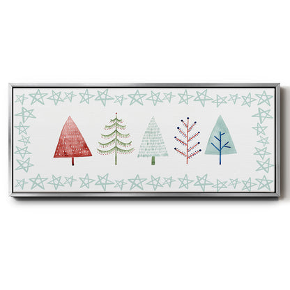 Christmas Tree Whimsy Collection C - Floater Framed Canvas Print