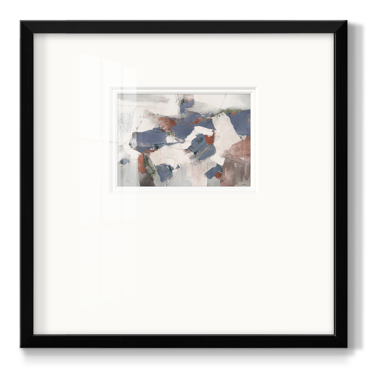 Blue Abstract - Double Matboard Framed Print