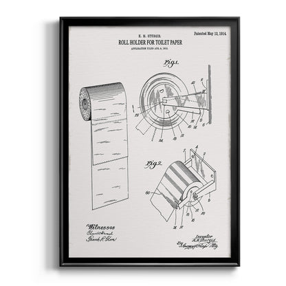 Toilet Paper Patent III - Modern Framed Canvas Print