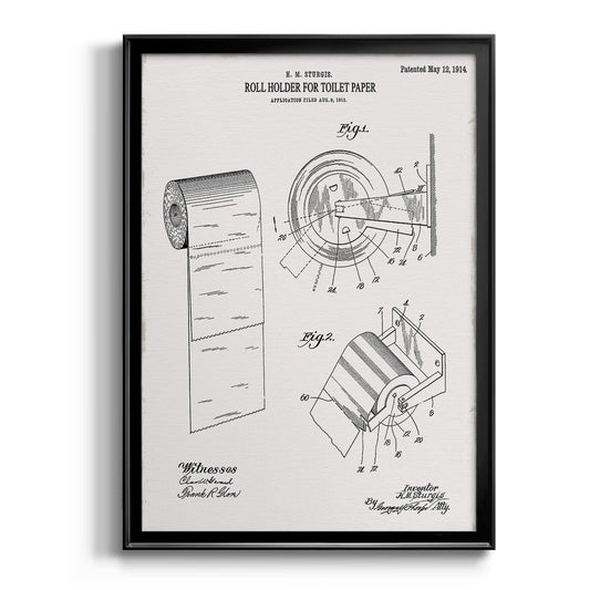 Toilet Paper Patent III - Modern Framed Canvas Print