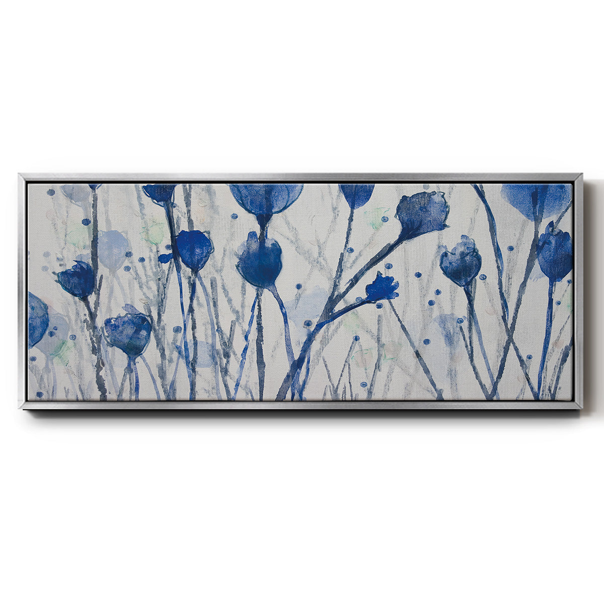 Blue Day Garden - Floater Framed Canvas Print