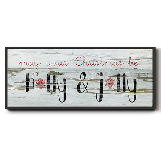 Holly & Jolly - Floater Framed Canvas Print