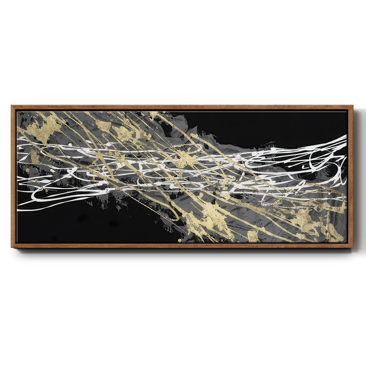Mistral III in Black - Floater Framed Canvas Print