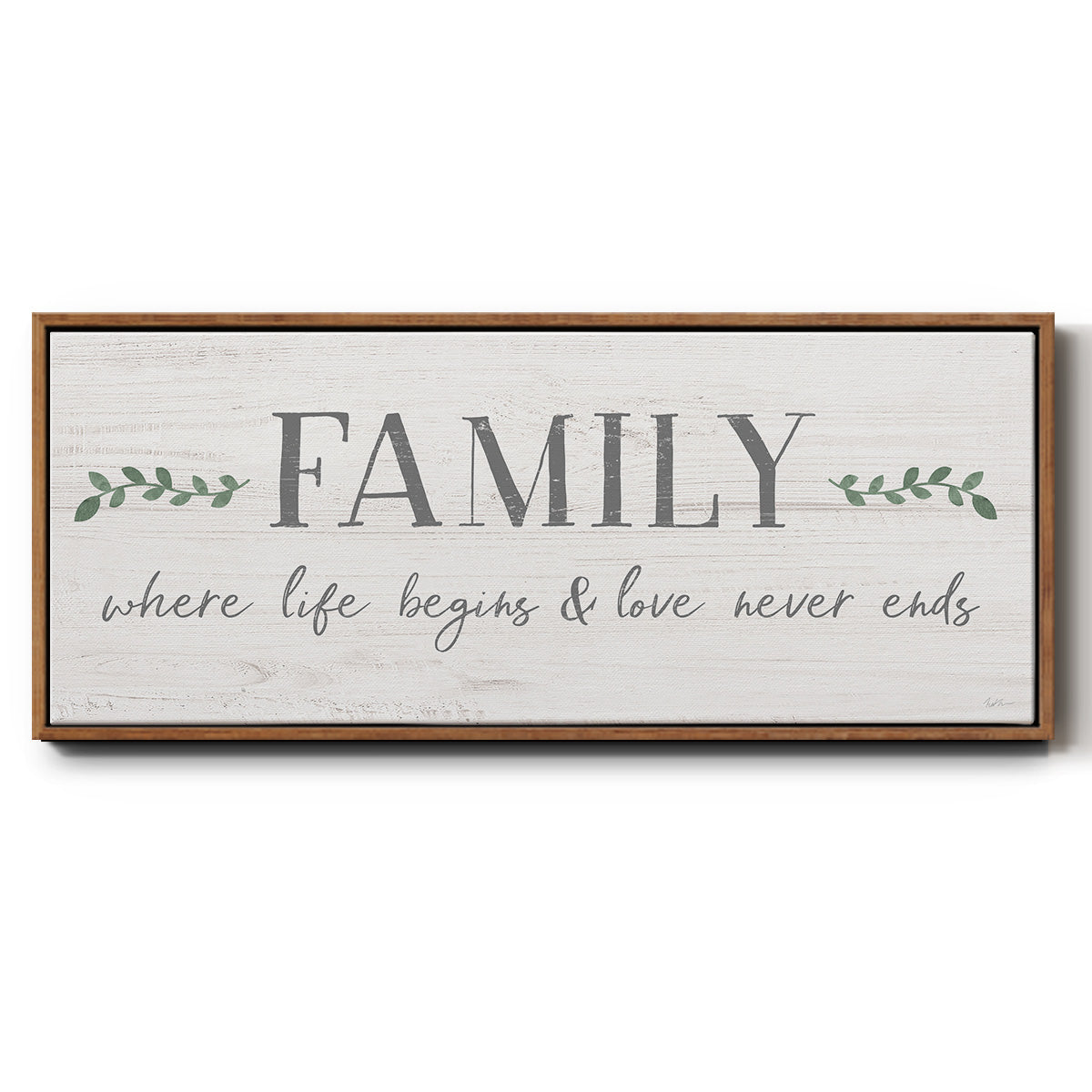 Love Never Ends - Floater Framed Canvas Print