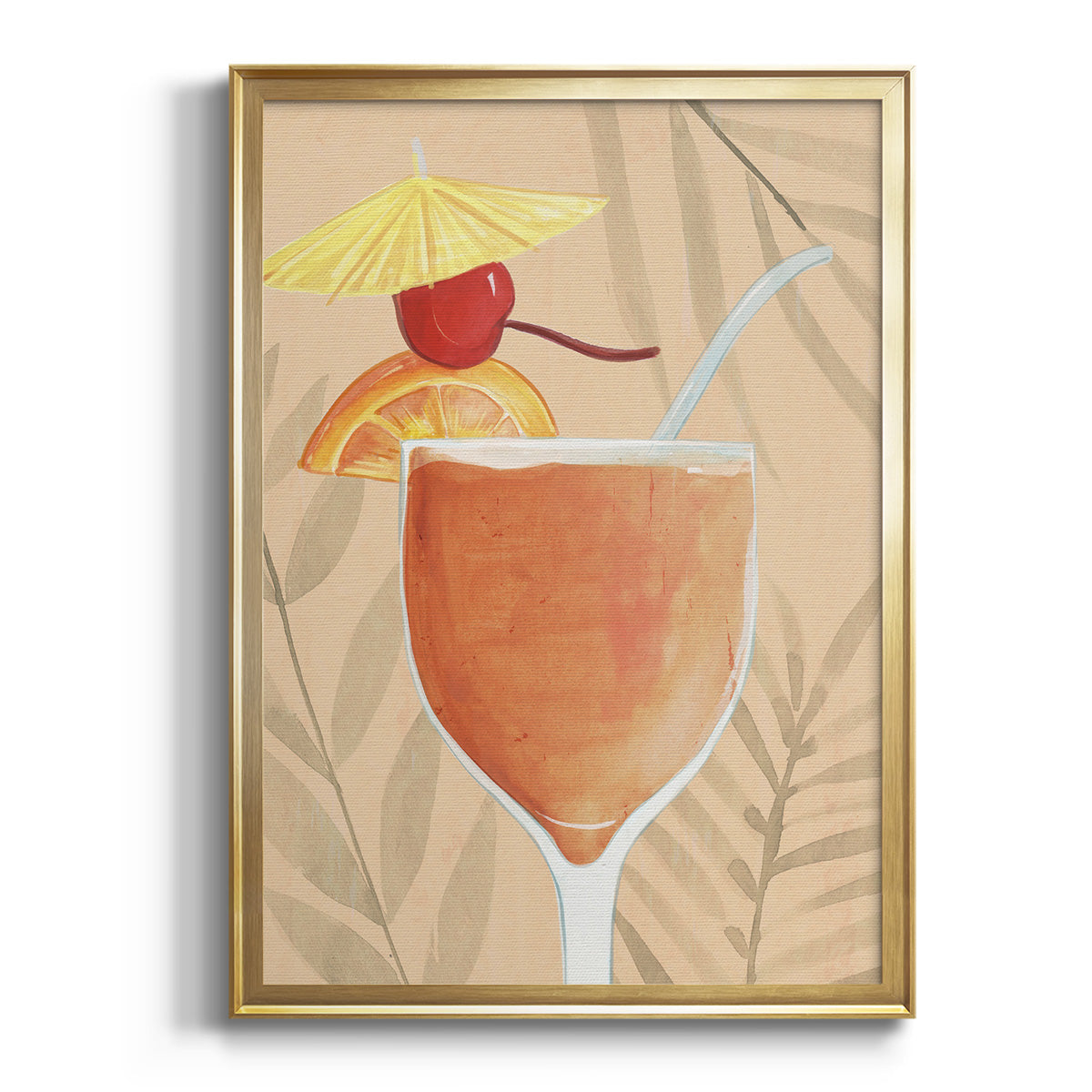 Tropical Cocktail I - Modern Framed Canvas Print