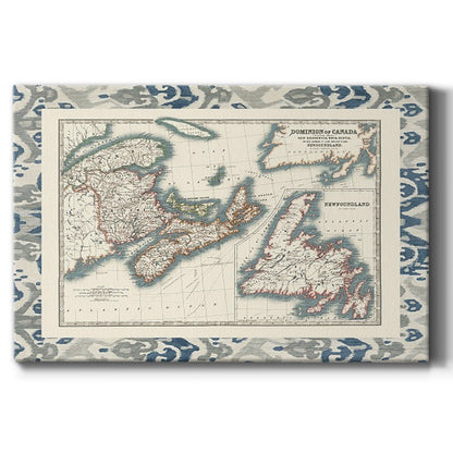 Bordered Map of Canada - Canvas Art Print