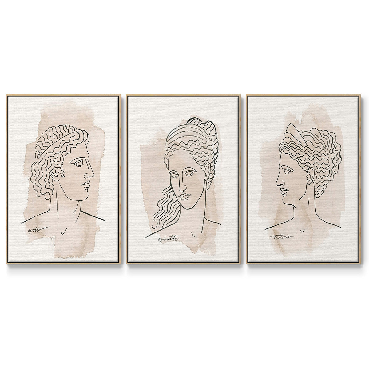 Greek Busts IV - Floater Framed Canvas Set