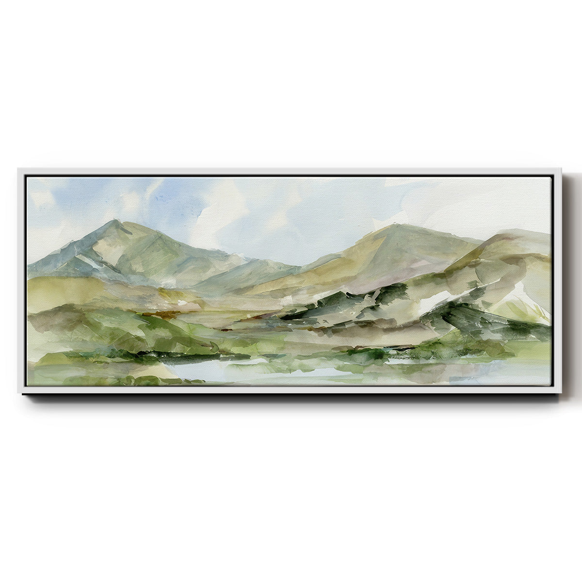 Serene Mountains II - Floater Framed Canvas Print